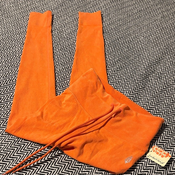 Free People Movement Mandarin Red Orange W/Drawstring Leggings Size XS/S - Picture 7 of 9